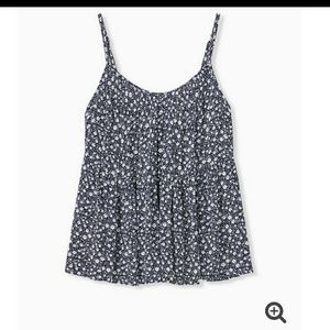 Torrid Floral Gauze Shirred Hem Cami